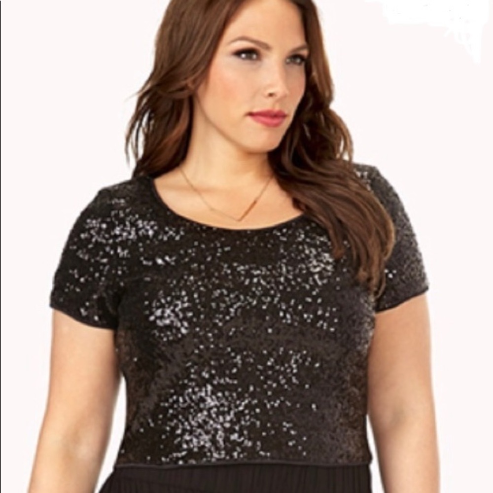 Forever 21 Plus Size 2X Sequin Crop Top